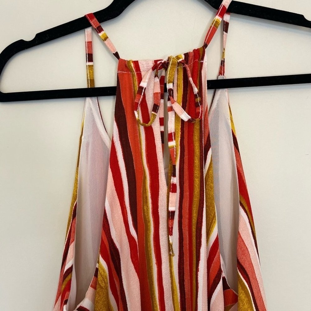 Fourteenth Place Rainbow Striped Flowy Summer Midi Dress Size Medium - Picture 4 of 7